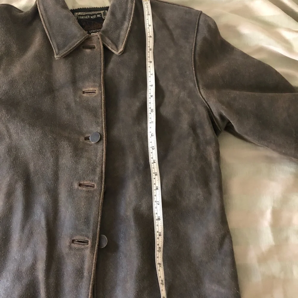 Vintage Medium Leather Jacket, brown oiled leather, Panther Noir - Picture 5 of 10